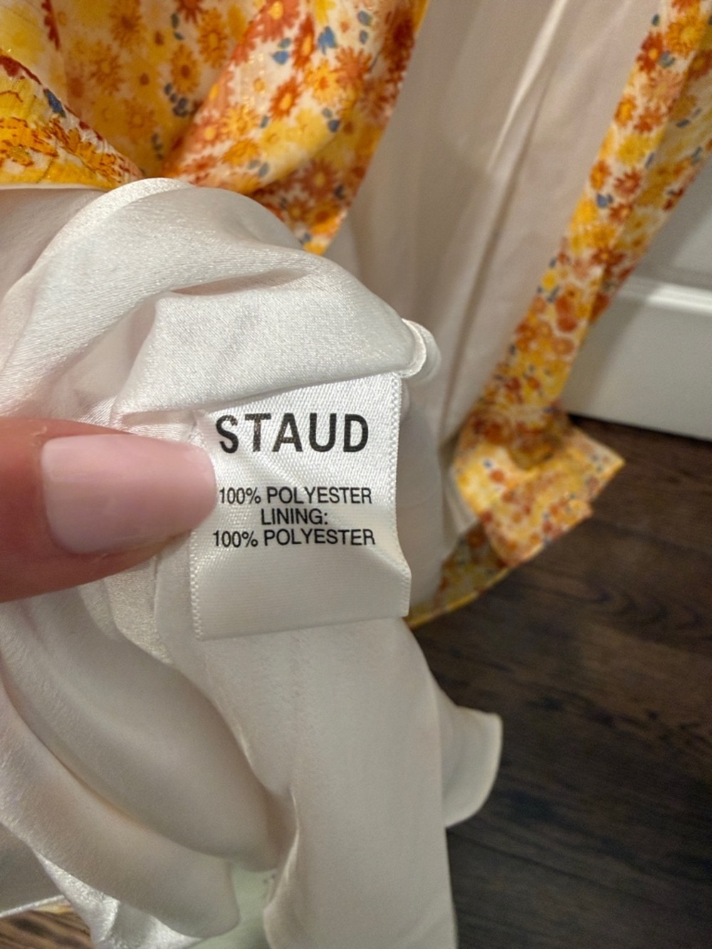 STAUD Yellow Floral Maxi Dress with High Side Slit - Picture 7 of 8